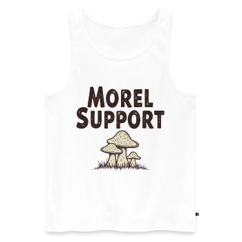 Soutien aux morilles - Dicton de champignon des morilles - Débardeur bio Premium Homme - blanc - Devant - Michal (187cm)