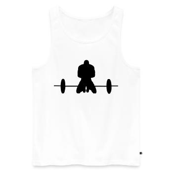 Gewichtheben Langhantel Fitness Geschenk - Männer Premium Bio Tank Top - Weiß - Vorne - Michal (187cm)