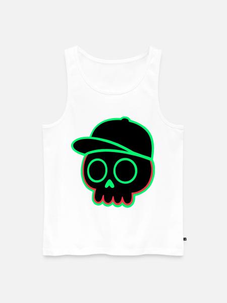 Neon Skull Cap - Men's Premium Organic Tank Top - white