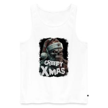 Zombie mit Weihnachtsmütze - Männer Premium Bio Tank Top - Weiß - Vorne - Michal (187cm)