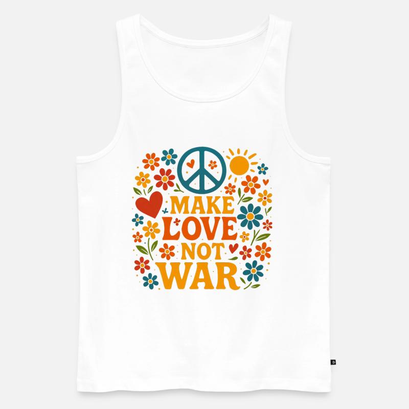 Für Frieden - gegen Krieg | Friedensbotschaft - Männer Premium Bio Tank Top - Weiß