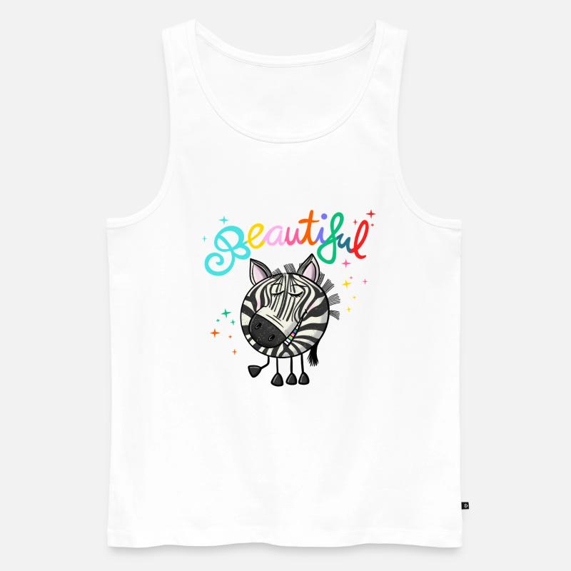 Zebra Beautiful - Männer Premium Bio Tank Top - Weiß