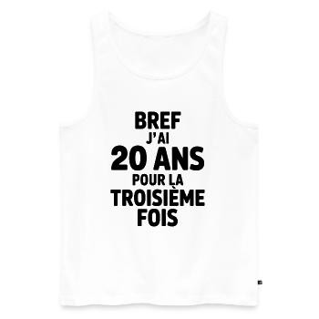 Wie auch immer, ich bin zum dritten Mal 20 Jahre alt - Männer Premium Bio Tank Top - Weiß - Vorne - Michal (187cm)