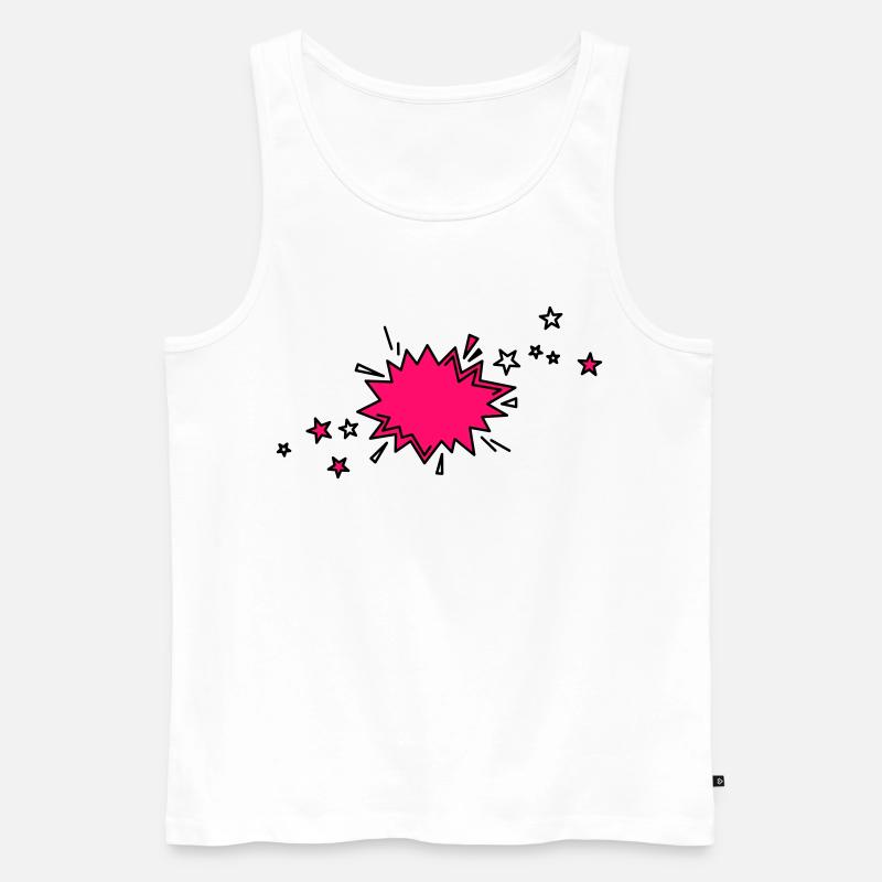 Comic Element in schwarz und pink - Männer Premium Bio Tank Top - Weiß