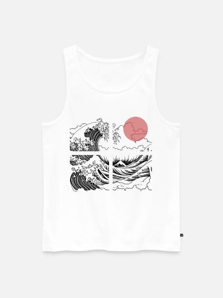 Night sun over waves on the ocean - Men's Premium Organic Tank Top - white