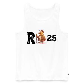 Pension 2025 Duck Pensioner Retired Funny - Men's Premium Organic Tank Top - white - Front - Michal (187cm)