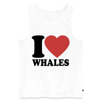 I Love Whales - Heart - Marine Mammal - Men's Premium Organic Tank Top - white - Front - Michal (187cm)