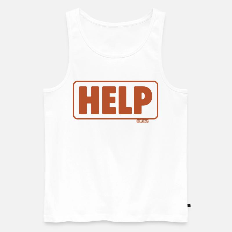 Notruf Schild Retro Design Hilfe - Männer Premium Bio Tank Top - Weiß