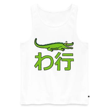 Crocodile manga - Débardeur bio Premium Homme - blanc - Devant - Michal (187cm)