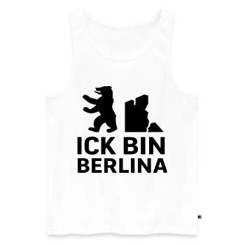 Ick bin Berlina | Berlin Bear & Wall Saying - Men's Premium Organic Tank Top - white - Front - AI Model Male 178 light (178cm)
