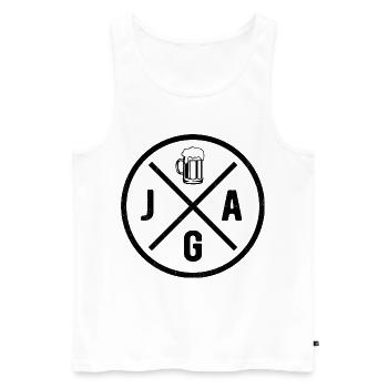 JGA Junggesellenabschied - Bier - Männer Premium Bio Tank Top - Weiß - Vorne - Michal (187cm)