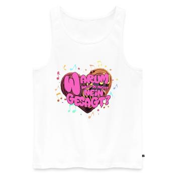 Herz Musik Schlagermusik Kelly Kaiser Liedtext - Männer Premium Bio Tank Top - Weiß - Vorne - AI Model Male 178 light (178cm)