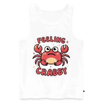 feeling crabby - Débardeur bio Premium Homme - blanc - Devant - AI Model Male 178 light (178cm)