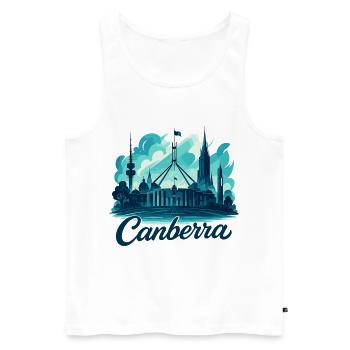 Canberra Hauptstadt Australien maritim Geschenk - Männer Premium Bio Tank Top - Weiß - Vorne - AI Model Male 178 light (178cm)