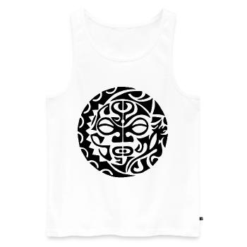 Polynesian Skull (Black) - Men's Premium Organic Tank Top - white - Front - AI Model Male 178 light (178cm)