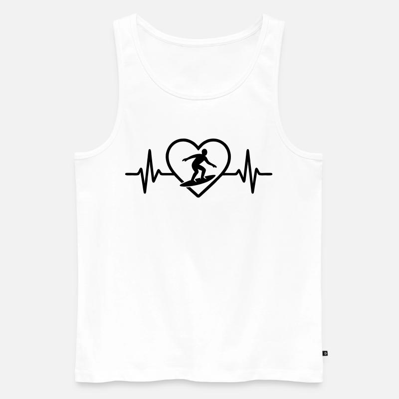 Surfen Herz - Männer Premium Bio Tank Top - Weiß