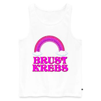 BRUSTKREBS REGENBOGEN - Männer Premium Bio Tank Top - Weiß - Vorne - Michal (187cm)
