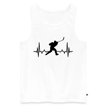 Amateurs de hockey sur glace Palpitations cardiaques - Débardeur bio Premium Homme - blanc - Devant - Michal (187cm)