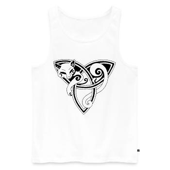 Chat noir et symbole celte - Débardeur bio Premium Homme - blanc - Devant - AI Model Male 178 light (178cm)