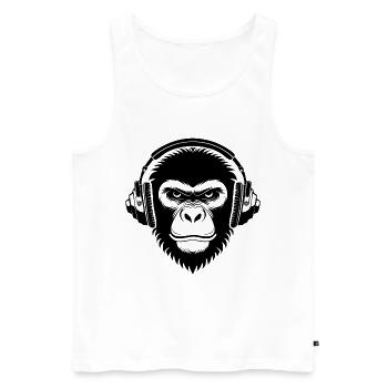 Prime Sound Wave Vibe Chemise à tête de singe - Débardeur bio Premium Homme - blanc - Devant - AI Model Male 178 light (178cm)