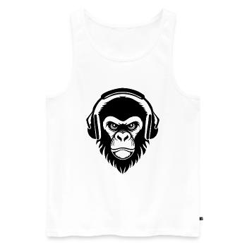 Chemise Masquée Underground Beat Monkey Head - Débardeur bio Premium Homme - blanc - Devant - AI Model Male 178 light (178cm)