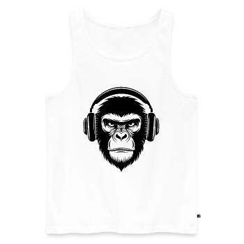 Festival Groove Crowd Mix Chemise Tête de Singe - Débardeur bio Premium Homme - blanc - Devant - Michal (187cm)