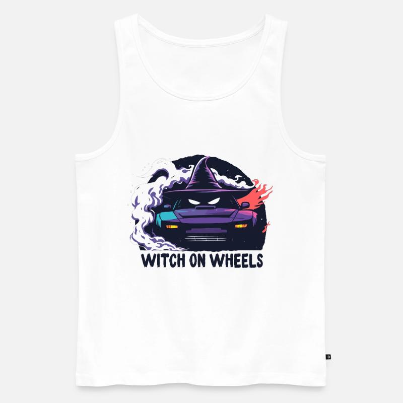 Hexe auf Rädern Neonfahrt - Männer Premium Bio Tank Top - Weiß