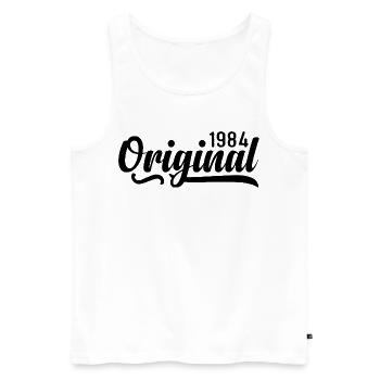 1984 Birthday 41 years old, retro 1984 - Men's Premium Organic Tank Top - white - Front - Michal (187cm)