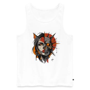 Duality of Mankind - Männer Premium Bio Tank Top - Weiß - Vorne - AI Model Male 178 light (178cm)