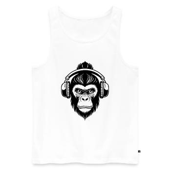 Affenkopf Chillout Lounge Vibe Edition Shirt - Männer Premium Bio Tank Top - Weiß - Vorne - Michal (187cm)