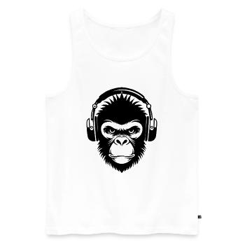 Street-Affenkopf Tanz Edition Shirt - Männer Premium Bio Tank Top - Weiß - Vorne - AI Model Male 178 light (178cm)