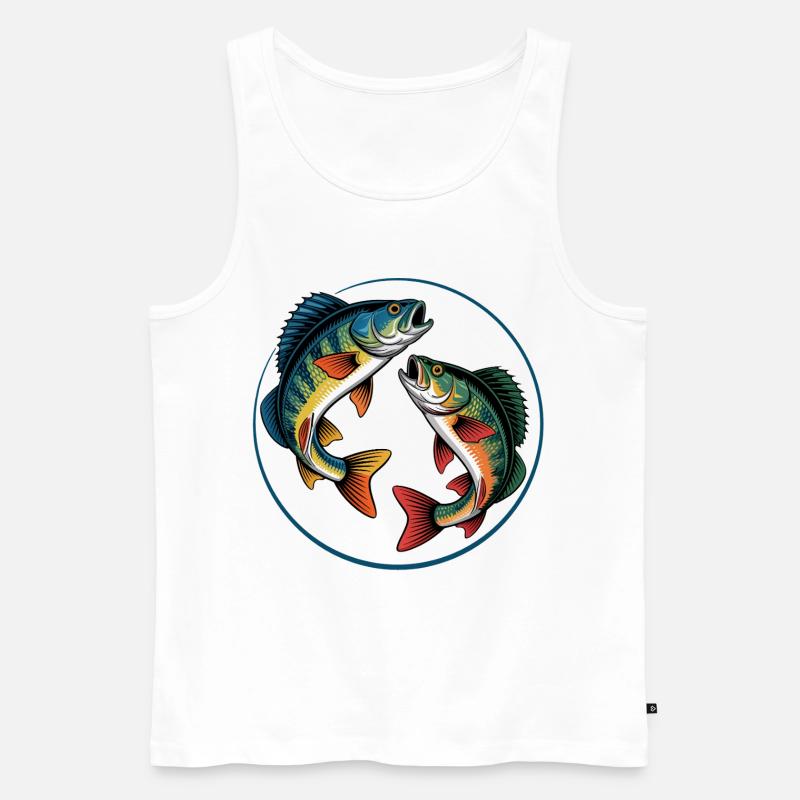 Zwei springende Barsche - Männer Premium Bio Tank Top - Weiß