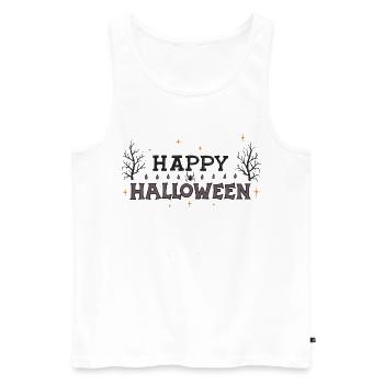 Dark Halloween Festliche Typografie - Männer Premium Bio Tank Top - Weiß - Vorne - AI Model Male 178 light (178cm)