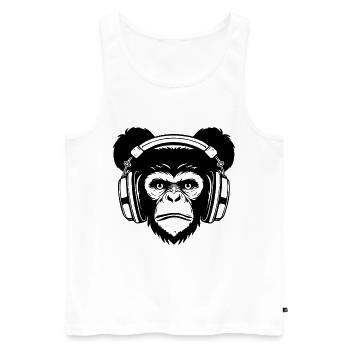 Skateboard Echo Monkey Rhythm Street Shirt - Men's Premium Organic Tank Top - white - Front - AI Model Male 178 light (178cm)