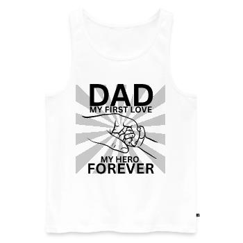 Papa, papa chemise - LOVE SAYING - Débardeur bio Premium Homme - blanc - Devant - AI Model Male 178 light (178cm)