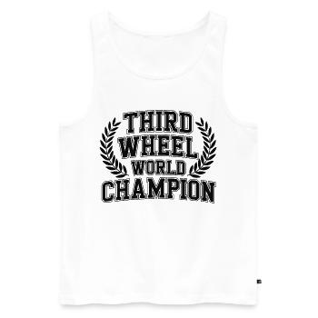 Drittes Rad Weltmeister - Männer Premium Bio Tank Top - Weiß - Vorne - AI Model Male 178 light (178cm)