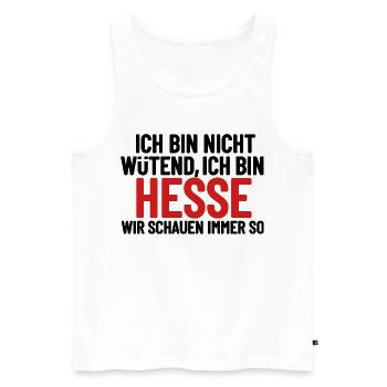 Ich bin nicht wütend - ich bin Hesse - Männer Premium Bio Tank Top - Weiß - Vorne - Michal (187cm)