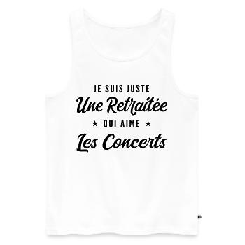 Retraitée Mélomane Humour Cadeau Retraite - Débardeur bio Premium Homme - blanc - Devant - Michal (187cm)