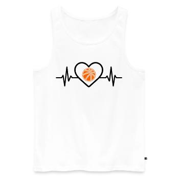 Basketball Herz Sport - Männer Premium Bio Tank Top - Weiß - Vorne - Michal (187cm)