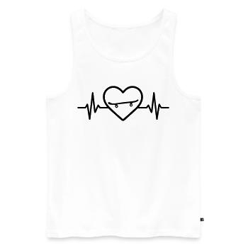 Skateboard Herz Sport - Männer Premium Bio Tank Top - Weiß - Vorne - Michal (187cm)