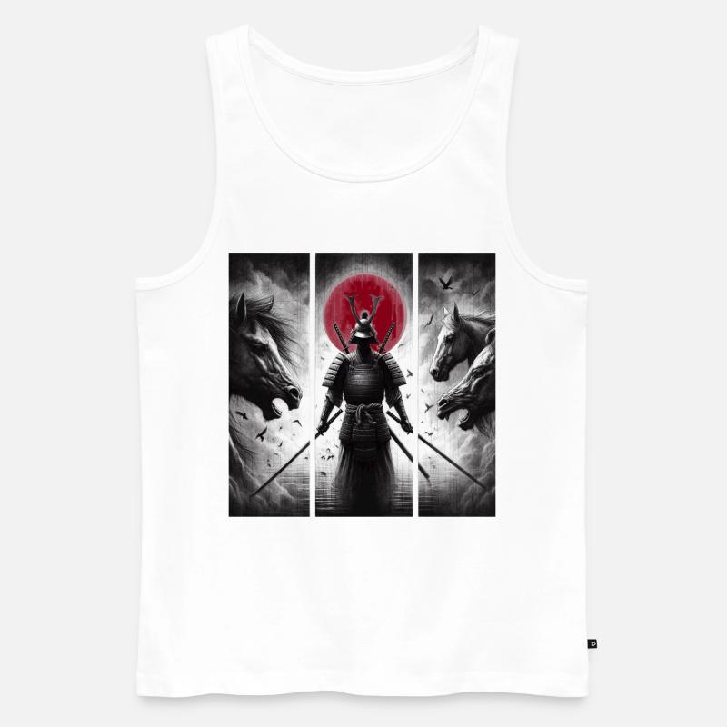 Samurai - Männer Premium Bio Tank Top - Weiß