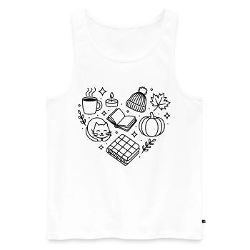 Autumn heart, autumnal cosiness, autumnal - Men's Premium Organic Tank Top - white - Front - AI Model Male 178 light (178cm)