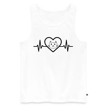 Katze Herz Tier - Männer Premium Bio Tank Top - Weiß - Vorne - Michal (187cm)