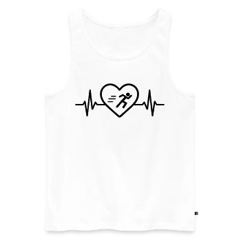 Course à pied, jogging, sports cardiaques - Débardeur bio Premium Homme - blanc - Devant - AI Model Male 178 light (178cm)