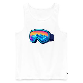 Bunte Skibrille Stylisches Wintersport Desig - Männer Premium Bio Tank Top - Weiß - Vorne - Michal (187cm)