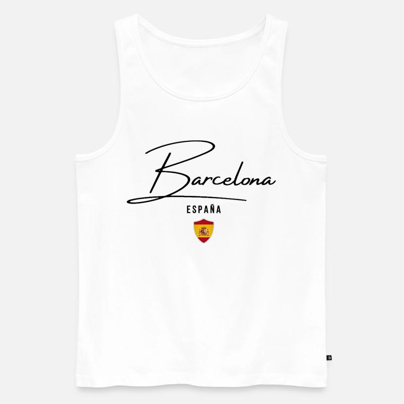 Design élégant Barcelone, j’adore Barcelone - Débardeur bio Premium Homme - blanc