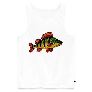 Perche Perche Perche Perche Perche Pêche Perche Perche - Débardeur bio Premium Homme - blanc - Devant - AI Model Male 178 light (178cm)
