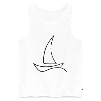 Sailboat Sketch – Maritime Motif for Vacation - Men's Premium Organic Tank Top - white - Front - AI Model Male 178 light (178cm)