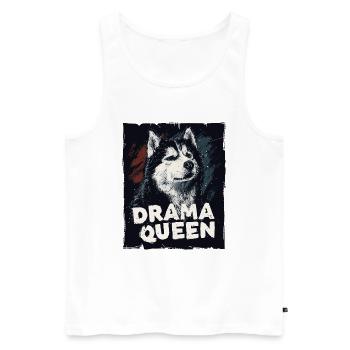 Reine du drame husky - Débardeur bio Premium Homme - blanc - Devant - Michal (187cm)