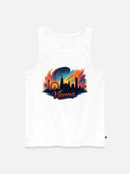 Vienna Capital Austria Silhouette Gift - Men's Premium Organic Tank Top - white